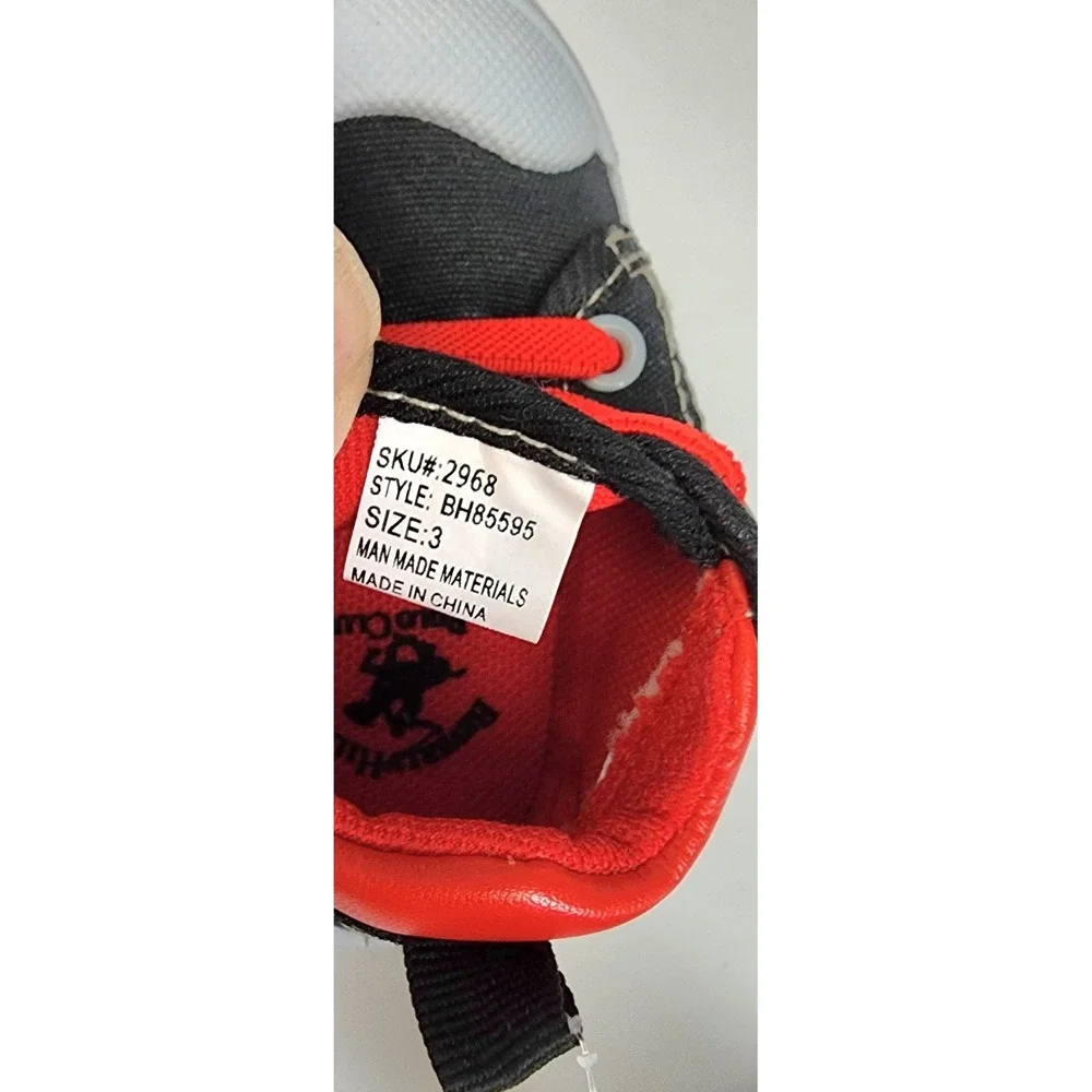 Beverly Hills Polo Club Sneakers Infant Boys Size 3 Black Red EXC NWOT